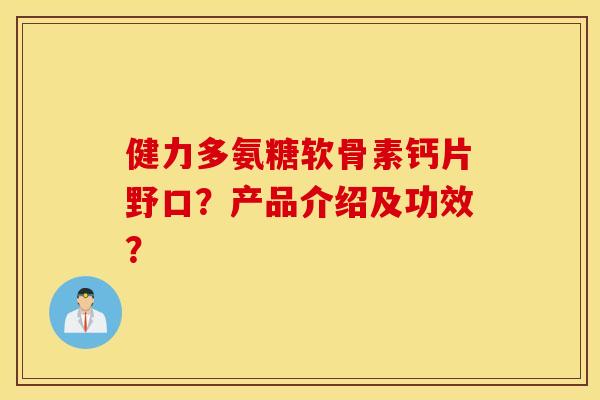 健力多氨糖软骨素钙片野口？产品介绍及功效？