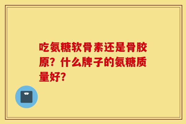 吃氨糖软骨素还是骨胶原？什么牌子的氨糖质量好？