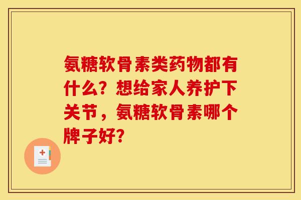 氨糖软骨素类药物都有什么？想给家人养护下关节，氨糖软骨素哪个牌子好？
