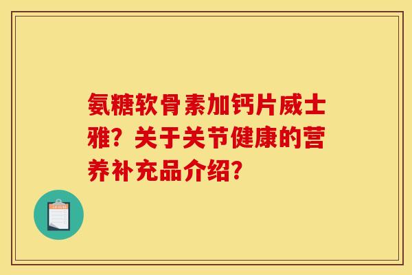 氨糖软骨素加钙片威士雅？关于关节健康的营养补充品介绍？
