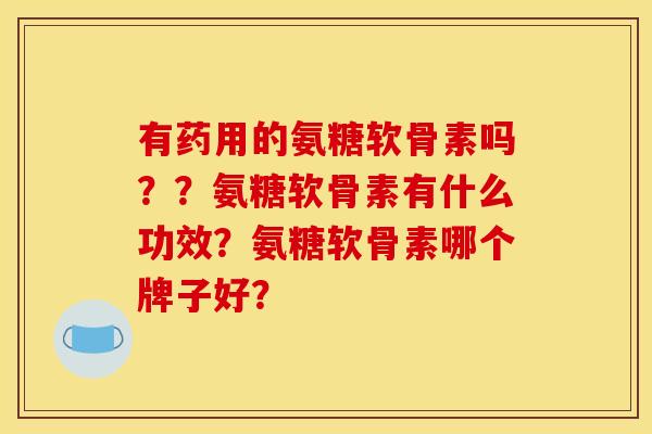 有药用的氨糖软骨素吗？？氨糖软骨素有什么功效？氨糖软骨素哪个牌子好？