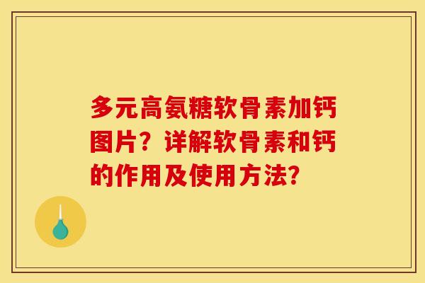 多元高氨糖软骨素加钙图片？详解软骨素和钙的作用及使用方法？