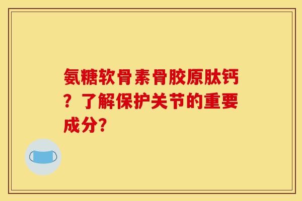氨糖软骨素骨胶原肽钙？了解保护关节的重要成分？
