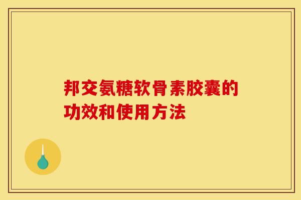 邦交氨糖软骨素胶囊的功效和使用方法