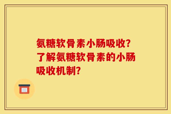 氨糖软骨素小肠吸收?了解氨糖软骨素的小肠吸收机制? 氨糖软骨素小肠吸收?了解氨糖软骨素的小肠吸收机制?
