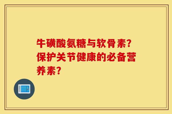 牛磺酸氨糖与软骨素？保护关节健康的必备营养素？