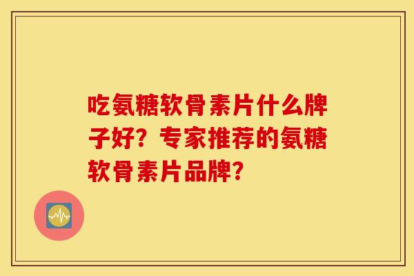 吃氨糖软骨素片什么牌子好？专家推荐的氨糖软骨素片品牌？
