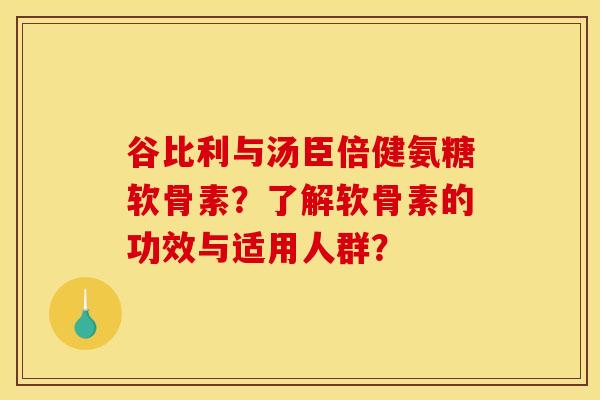 谷比利与汤臣倍健氨糖软骨素？了解软骨素的功效与适用人群？