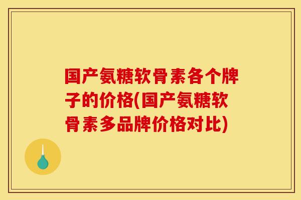 国产氨糖软骨素各个牌子的价格(国产氨糖软骨素多品牌价格对比)