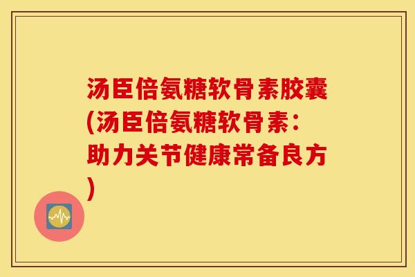 汤臣倍氨糖软骨素胶囊(汤臣倍氨糖软骨素：助力关节健康常备良方)