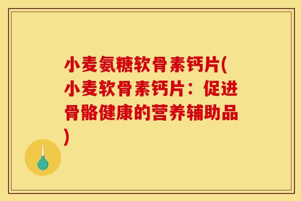小麦氨糖软骨素钙片(小麦软骨素钙片：促进骨骼健康的营养辅助品)