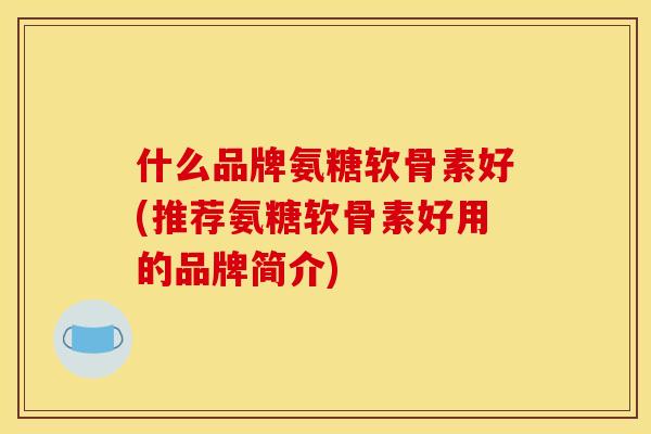 什么品牌氨糖软骨素好(推荐氨糖软骨素好用的品牌简介)