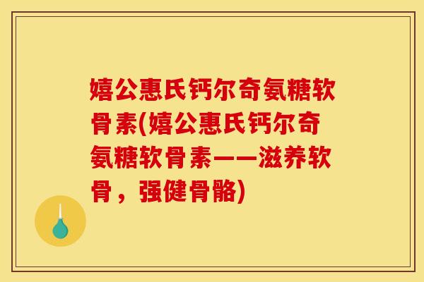 嬉公惠氏钙尔奇氨糖软骨素(嬉公惠氏钙尔奇氨糖软骨素——滋养软骨，强健骨骼)