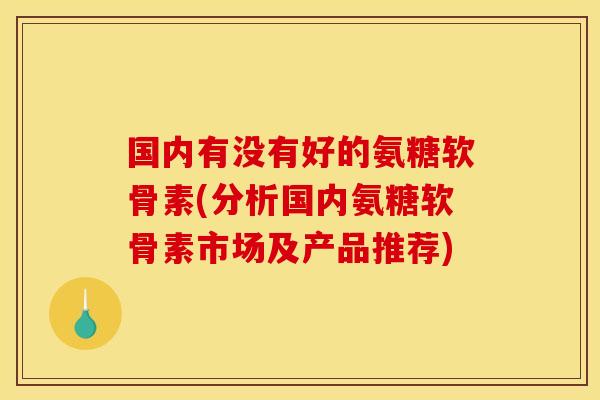 国内有没有好的氨糖软骨素(分析国内氨糖软骨素市场及产品推荐)