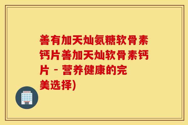 善有加天灿氨糖软骨素钙片善加天灿软骨素钙片 - 营养健康的完美选择)