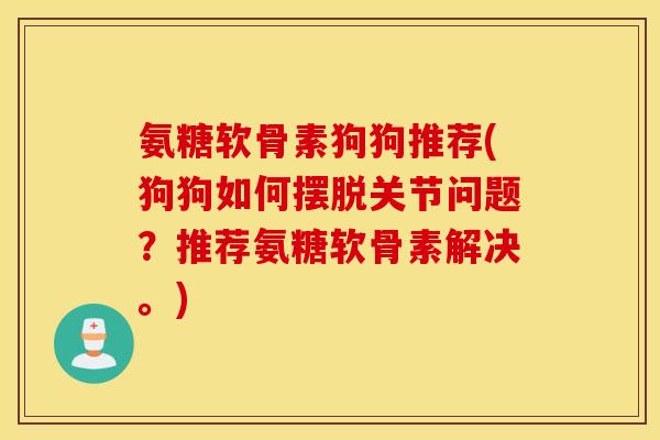 氨糖软骨素狗狗推荐(狗狗如何摆脱关节问题？推荐氨糖软骨素解决。)
