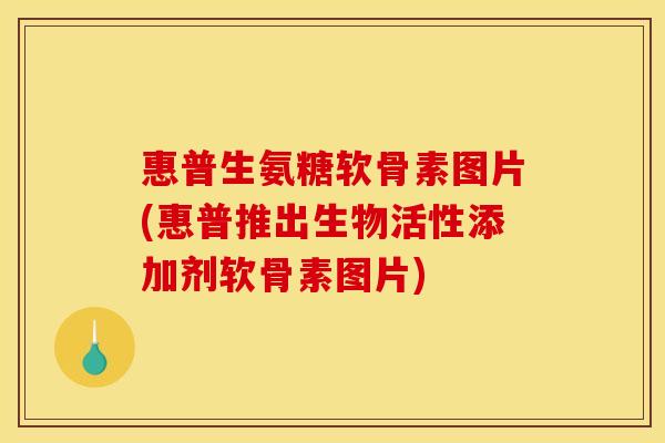 惠普生氨糖软骨素图片(惠普推出生物活性添加剂软骨素图片)