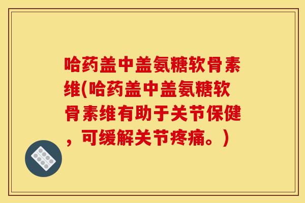 哈药盖中盖氨糖软骨素维(哈药盖中盖氨糖软骨素维有助于关节保健，可缓解关节疼痛。)