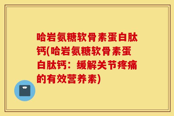 哈岩氨糖软骨素蛋白肽钙(哈岩氨糖软骨素蛋白肽钙：缓解关节疼痛的有效营养素)