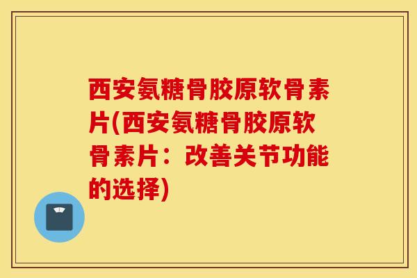 西安氨糖骨胶原软骨素片(西安氨糖骨胶原软骨素片：改善关节功能的选择)