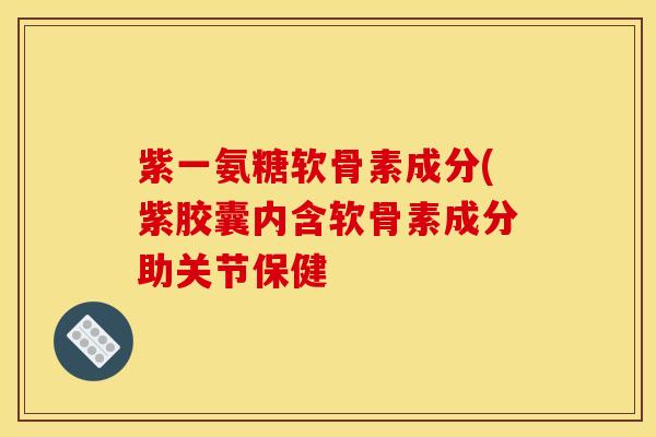 紫一氨糖软骨素成分(紫胶囊内含软骨素成分助关节保健