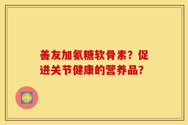 善友加氨糖软骨素？促进关节健康的营养品？