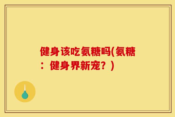 健身该吃氨糖吗(氨糖：健身界新宠？)