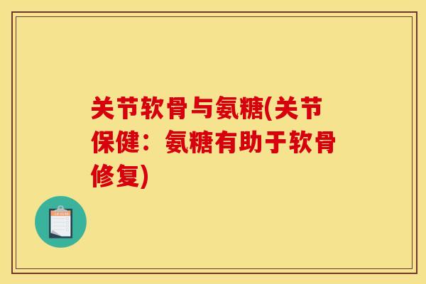 关节软骨与氨糖(关节保健：氨糖有助于软骨修复)