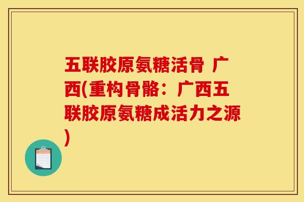 五联胶原氨糖活骨 广西(重构骨骼：广西五联胶原氨糖成活力之源)