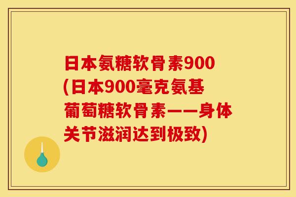日本氨糖软骨素900(日本900毫克氨基葡萄糖软骨素——身体关节滋润达到极致)