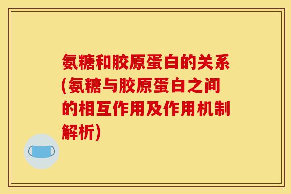 氨糖和胶原蛋白的关系(氨糖与胶原蛋白之间的相互作用及作用机制解析)