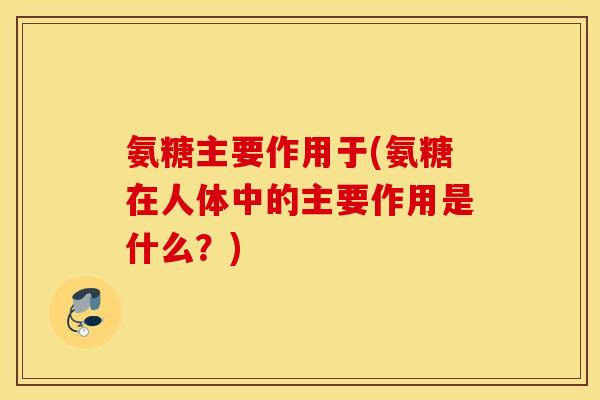 氨糖主要作用于(氨糖在人体中的主要作用是什么？)
