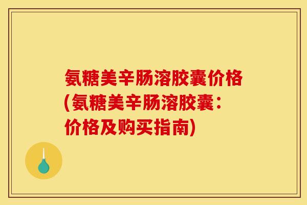 氨糖美辛肠溶胶囊价格(氨糖美辛肠溶胶囊：价格及购买指南)
