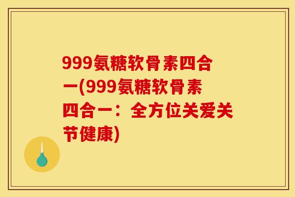 999氨糖软骨素四合一(999氨糖软骨素四合一：全方位关爱关节健康)