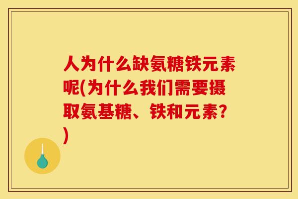 人为什么缺氨糖铁元素呢(为什么我们需要摄取氨基糖、铁和元素？)