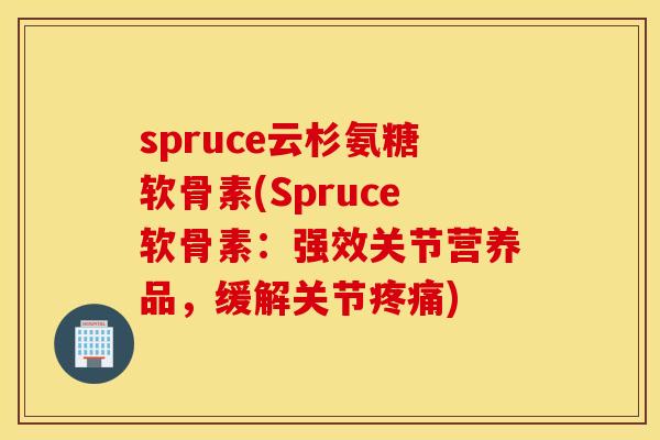 spruce云杉氨糖软骨素(Spruce软骨素：强效关节营养品，缓解关节疼痛)
