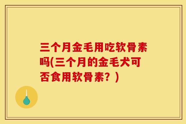 三个月金毛用吃软骨素吗(三个月的金毛犬可否食用软骨素？)