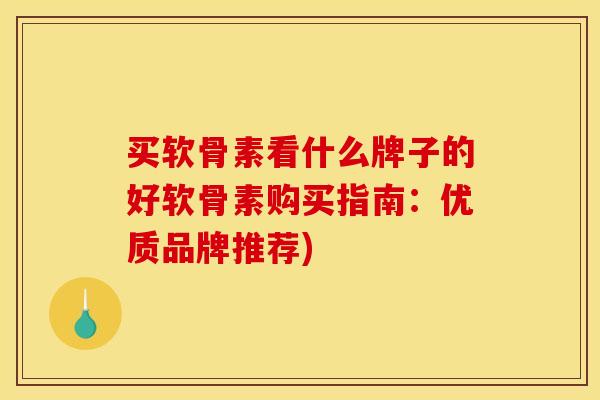 买软骨素看什么牌子的好软骨素购买指南：优质品牌推荐)