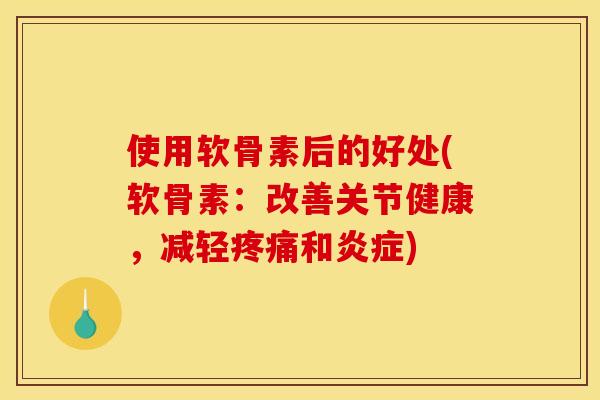 使用软骨素后的好处(软骨素：改善关节健康，减轻疼痛和炎症)