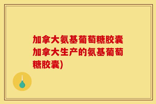 加拿大氨基葡萄糖胶囊加拿大生产的氨基葡萄糖胶囊)