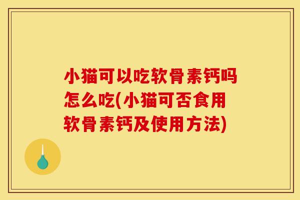 小猫可以吃软骨素钙吗怎么吃(小猫可否食用软骨素钙及使用方法)