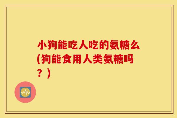 小狗能吃人吃的氨糖么(狗能食用人类氨糖吗?) 小狗能吃人吃的氨糖么(狗能食用人类氨糖吗?)
