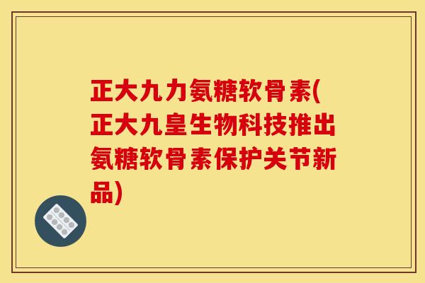 正大九力氨糖软骨素(正大九皇生物科技推出氨糖软骨素保护关节新品) 正大九力氨糖软骨素(正大九皇生物科技推出氨糖软骨素保护关节新品)