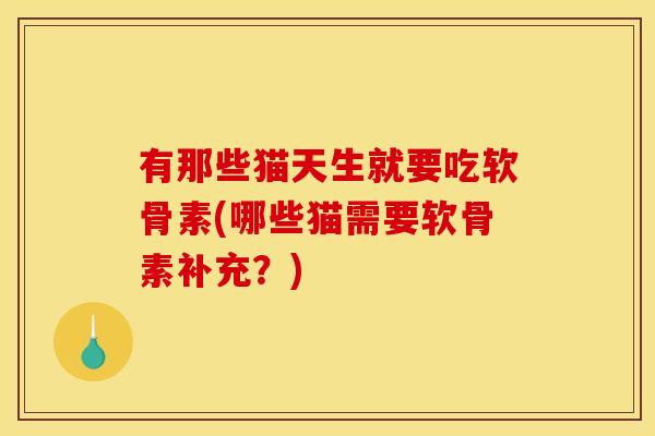 有那些猫天生就要吃软骨素(哪些猫需要软骨素补充？)