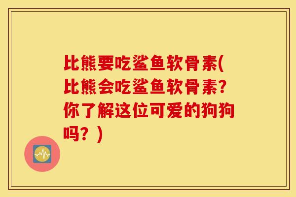 比熊要吃鲨鱼软骨素(比熊会吃鲨鱼软骨素？你了解这位可爱的狗狗吗？)