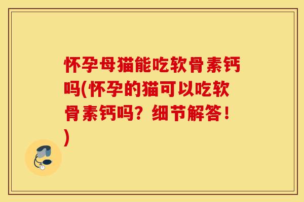 怀孕母猫能吃软骨素钙吗(怀孕的猫可以吃软骨素钙吗？细节解答！)