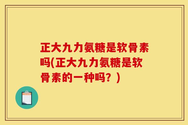 正大九力氨糖是软骨素吗(正大九力氨糖是软骨素的一种吗？)