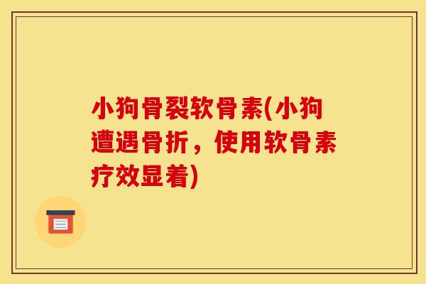 小狗骨裂软骨素(小狗遭遇骨折，使用软骨素疗效显着)