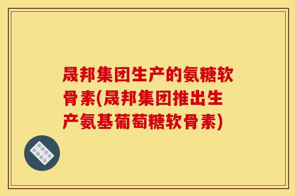晟邦集团生产的氨糖软骨素(晟邦集团推出生产氨基葡萄糖软骨素)