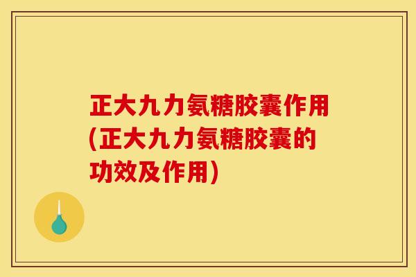 正大九力氨糖胶囊作用(正大九力氨糖胶囊的功效及作用)